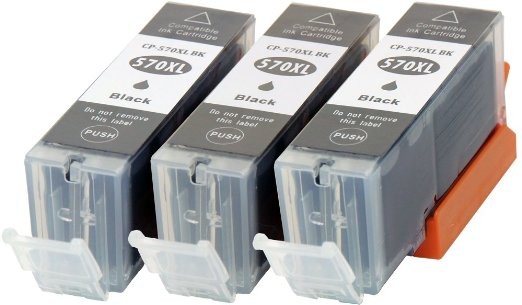 Komplet Canon 3 × PGI-570PGBK XL/ PGI570 / 0318C001 zamjenske tinte (3) - 3 × pigment crna XL