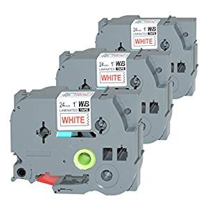 Komplet Brother TZe-252 / TZ-252 / PT / P-Touch 24mm zamjenske trake (3) - crveni ispis / bijela traka
