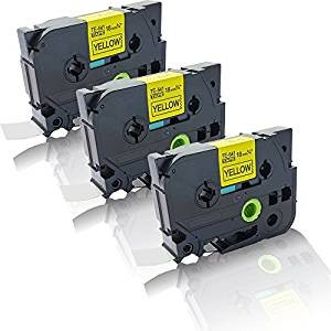 Komplet Brother TZe-641 / TZ-641 / PT / P-Touch 18mm zamjenske trake (3) - crni ispis / žuta traka