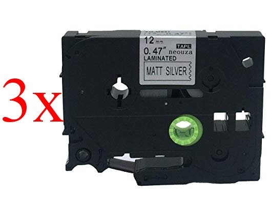 Komplet Brother TZe-M931 / TZ-M931 / PT / P-Touch 12mm zamjenske trake (3) - crni ispis / mat srebrna traka