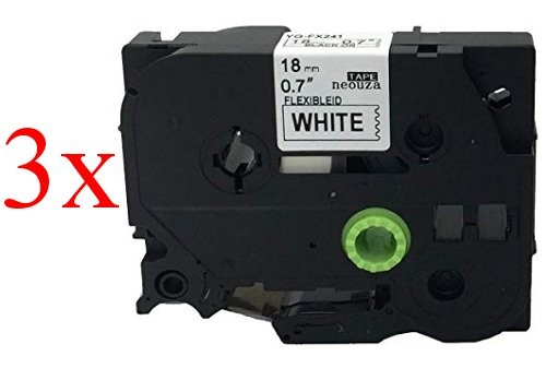 Komplet Brother TZe-FX241 / TZ-FX241 / PT / P-Touch 18mm, fleksibilna traka (Flexible), zamjenske trake (3) - crni ispis / bijela traka