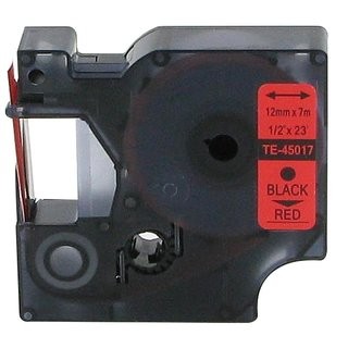 Zamjenska traka zaDymo D1 45017 / LabelManager / LabelPoint / LabelWriter / Rhino / MobileLabeler 12mm (1/2") x 7m - crni ispis / crvena traka