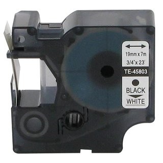 Zamjenska traka zaDymo D1 45803 / LabelManager / LabelPoint / LabelWriter / Rhino / MobileLabeler 19mm (3/4") x 7m - crni ispis / bijela traka