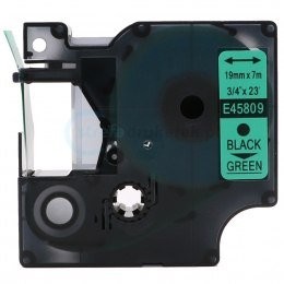 Zamjenska traka zaDymo D1 45809 / LabelManager / LabelPoint / LabelWriter / Rhino / MobileLabeler 19mm (3/4") x 7m - crni ispis / zelena traka