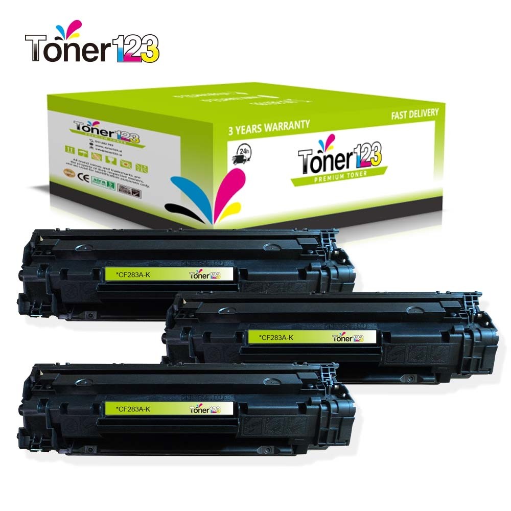 Komplet HP 83A / CF283A / LaserJet Pro MFP M125, M126, M127, M128, M200, M201, M202, M220, M225, M226 zamjenski toneri (3) - 3 × crna