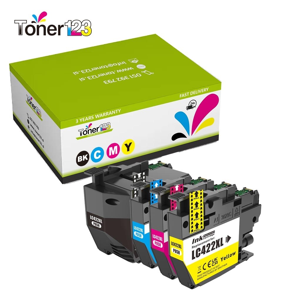 Komplet Brother LC422XLVAL (BK, C, M, Y) / MFC-J5340DW, MFC-J5345DW, MFC-J5740DW, MFC-J6540DW, MFC-J6940DW zamjenske tinte (4) - crna XL, cijan XL, magenta XL, žuta XL (Kartuše)