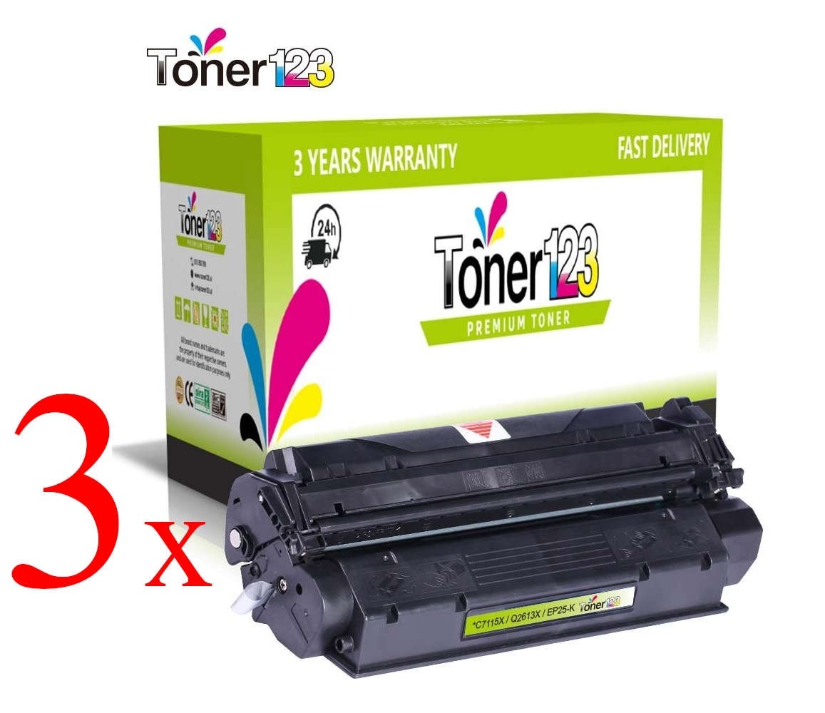Komplet HP 15A / C7115A / 15X / C7115X / LaserJet 1000, 1005, 1200, 1220, 3300, 3310, 3320, 3330, 3380 zamjenski toneri (3) - 3 × crna XL