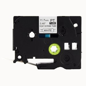 Zamjenska traka (cijev) za Brother HSe-231 / HS-231 / PT / P-Touch 11,7mm, termoskupljajuća cijev (heat shrink tube) - crni ispis / bijela traka (cijev)