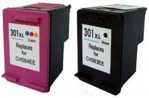 Komplet HP 301XL / CR340EE zamjenske tinte (2)  - crna, boja