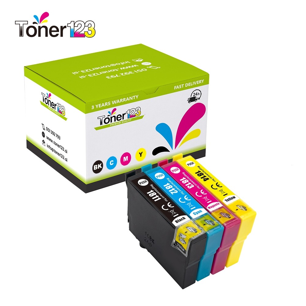 Komplet Epson 18XL / C13T18164010 zamjenske tinte (4) - crna, cijan, magenta, žuta