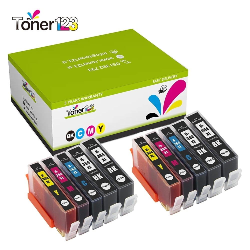 Komplet  HP 364XL zamjenske tinte (10) - 4× crna, 2× cijan, 2× magenta, 2× žuta