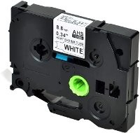 Zamjenska traka (cijev) za Brother HSe-221 / HS-221 / PT / P-Touch 8,8mm, termoskupljajuća cijev (heat shrink tube) - crni ispis / bijela traka (cijev)