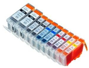 Komplet Canon 2× BCI-3EBK + 8× BCI-6 (BK,C,M,Y) / BCI3 + BCI6 zamjenske tinte (10) - 2×crna, 2×crna, 2×cijan, 2×magenta, 2×žuta