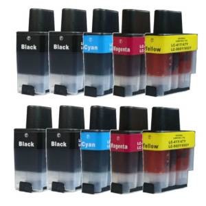 Komplet Brother LC900 / 10 × LC900 (BK,C,M,Y) zamjenske tinte (10) - 4× crna, 2× cijan, 2× magenta, 2× žuta