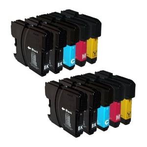 Komplet Brother 10 × LC985 / LC-985 zamjenske tinte (10) - 4× crna, 2× cijan, 2× magenta, 2× žuta