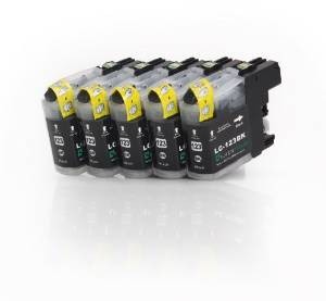 Komplet Brother 5 × LC123XL / 5× LC127XL-BK  zamjenske tinte (5) - 5 × crna