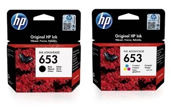 Komplet tinta (2) HP 653 / DeskJet Plus Ink Advantage 6000, 6075, 6400, 6475 - crna, boja (original)