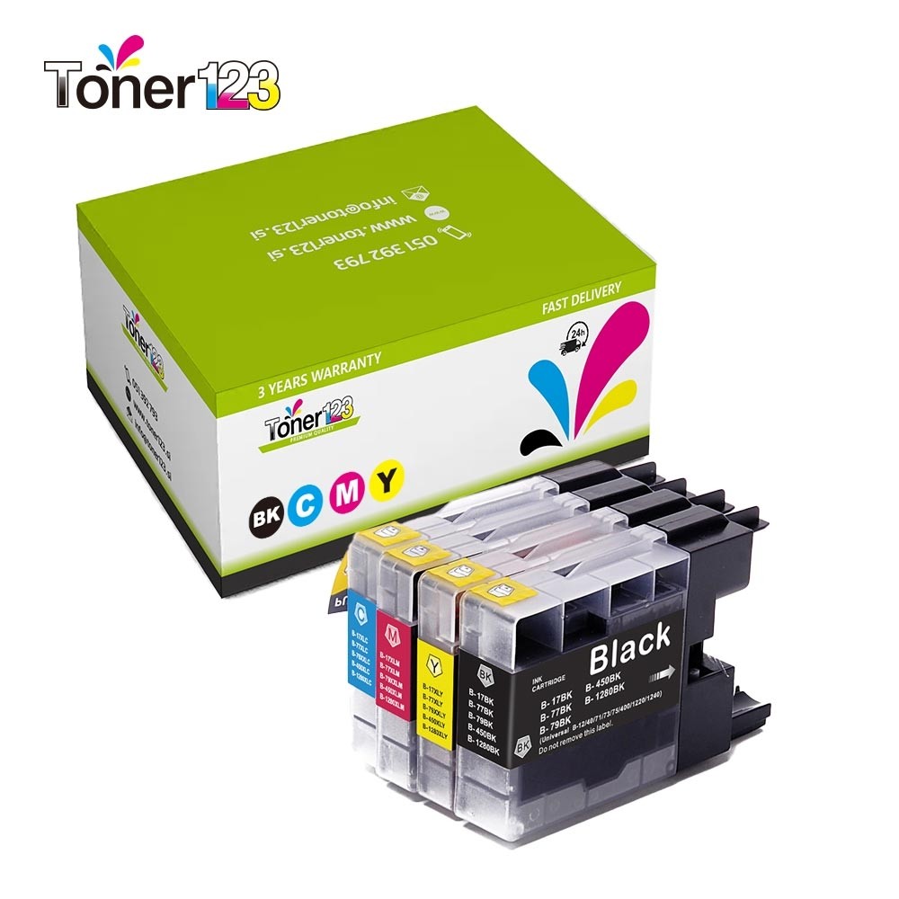 Komplet Brother LC1280XLVALBPDR / LC1280XL / LC-1280XL zamjenske tinte (4) - crna, cijan, magenta, žuta