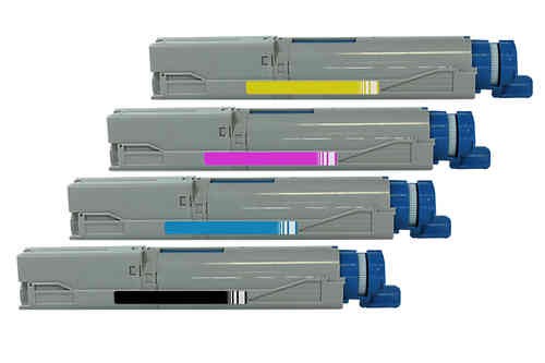 Komplet Oki 43459329 - 43459332 / 43459333 - 43459336 / C3300 / C3400 / C3600 zamjenski toneri (4) - crna, cijan, magenta, žuta