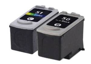 Komplet Canon PG-50 + CL-51 / PG50 + CL51 zamjenske tinte (2) - crna, boja