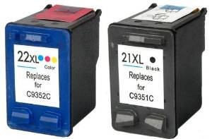 Komplet HP 21XL + HP 22XL / SD367AE zamjenske tinte (2) - crna XL, boja XL