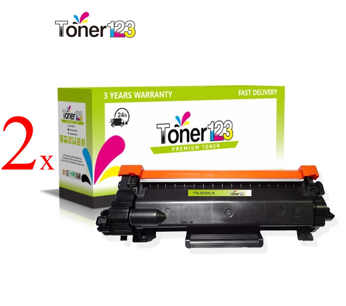 Komplet Brother TN-2510 XL / DCP - L2620, L2627, L2660, L2665 / HL - L2400, L2445, L2447 / MFC - L2800, L2827, L2860 zamjenski toneri (2) - 2 × crna XL (Kartuše)