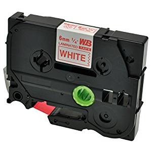 Zamjenska traka za Brother TZe-212 / TZ-212 / PT / P-Touch 6mm - crveni ispis / bijela traka