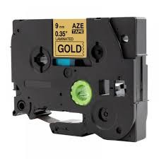 Zamjenska traka za Brother TZe-821 / TZ-821 / PT / P-Touch 9mm - crni ispis / zlatna traka