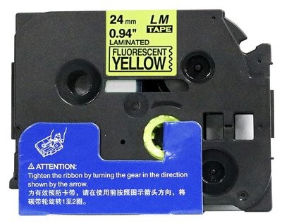 Zamjenska traka za Brother TZe-C51 / TZ-C51 / PT / P-Touch 24mm - crni ispis / fluorescentno žuta traka