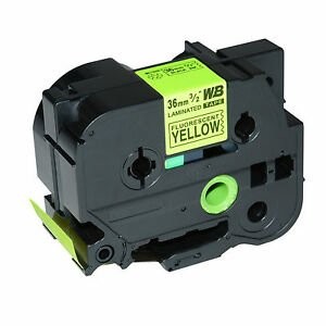 Zamjenska traka za Brother TZe-C61 / TZ-C61 / PT / P-Touch 36mm - crni ispis / fluorescentno žuta traka
