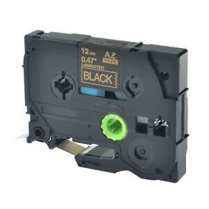 Zamjenska traka za Brother TZe-334 / TZ-334 / PT / P-Touch 12mm - zlatni ispis / crna traka
