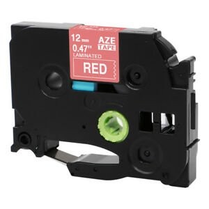 Zamjenska traka za Brother TZe-435 / TZ-435 / PT / P-Touch 12mm - bijeli tekst / crvena traka