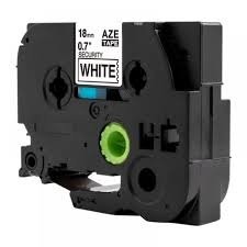 Zamjenska traka za Brother TZe-SE4 / TZ-SE4 / PT / P-Touch 18mm, varnostni (security) - crni ispis / bijela traka