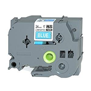Zamjenska traka za Brother TZe-555 / TZ-555 / PT / P-Touch 24mm - bijeli tekst / plava traka
