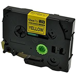Zamjenska traka za Brother TZe-S631 / TZ-S631 / PT / P-Touch 12mm, jako ljepilo (strong adhesive) - crni ispis / žuta traka