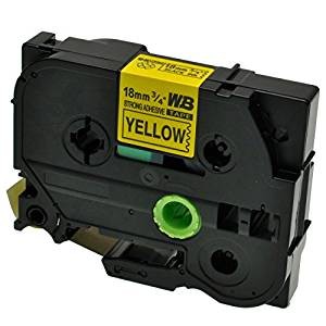 Zamjenska traka za Brother TZe-S641 / TZ-S641 / PT / P-Touch 18mm, jako ljepilo (strong adhesive) - crni ispis / žuta traka