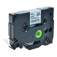 Zamjenska traka za Brother TZe-FX231 / TZ-FX231 / PT / P-Touch 12mm, fleksibilna traka (Flexible) - crni ispis / bijela traka