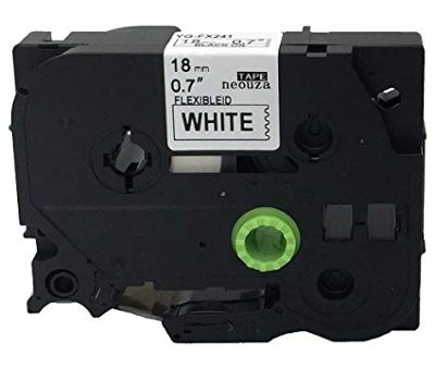 Zamjenska traka za Brother TZe-FX241 / TZ-FX241 / PT / P-Touch 18mm, fleksibilna traka (Flexible) - crni ispis / bijela traka