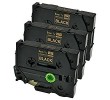 Komplet Brother TZe-324 / TZ-324 / PT / P-Touch 9mm zamjenske trake (3) - zlatni ispis / crna traka