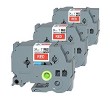 Komplet Brother TZe-455 / TZ-455 / PT / P-Touch 24mm zamjenske trake (3) - bijeli tekst / crvena traka