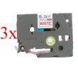 Komplet Brother TZe-242 / TZ-242 / PT / P-Touch 18mm zamjenske trake (3) - crveni ispis / bijela traka