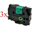 Komplet Brother TZe-751 / TZ-751 / PT / P-Touch 24mm zamjenske trake (3) - crni ispis / zelena traka
