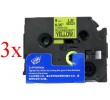 Komplet Brother TZe-C21 / TZ-C21 / PT / P-Touch 9mm zamjenske trake (3) - crni ispis / fluorescentno žuta traka