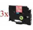 Komplet Brother TZe-435 / TZ-435 / PT / P-Touch 12mm zamjenske trake (3) - bijeli tekst / crvena traka
