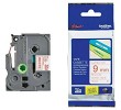 Brother TZe-222 / TZ-222 traka 9mm - crveni ispis / bijela traka (original)