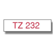 Brother TZe-232 / TZ-232 traka 12mm - crveni ispis / bijela traka (original)