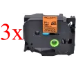 Komplet Brother TZe-B51 / TZ-B51 / PT / P-Touch 24mm zamjenske trake (3) - crni ispis / narančasta traka