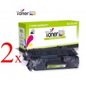 Komplet HP 05X / CE505X / LaserJet P2050, P2053, P2054, P2055, P2056, P2057 zamjenski toneri (2) - 2 × crna XL