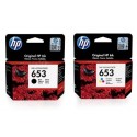Komplet tinta (2) HP 653 / DeskJet Plus Ink Advantage 6000, 6075, 6400, 6475 - crna, boja (original)