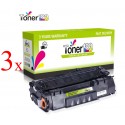 Komplet HP 53X / Q7553X / LaserJet M2727, P2014, P2015 zamjenski toneri (3) - 3 × crna